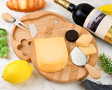 Cheese Board and Knife Set Bamboo Small Charcuterie Boards Gift Set with 4 Knives for Picnics Parties Christmas Gifts Wedding Gifts