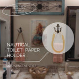 Nautical Toilet Paper Holder Beach-themed Wall-Mounted Anchor Rope Hand Towel Holder for Bathroom Lake House Decor