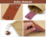 Waxed Canvas Foraging Bag with Collapsible Leather Belt Multi-Purpose Waist Mushroom Foraging Pouch