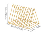 Magazine Holders 9 Slot Triangle Shape Iron Book Stands