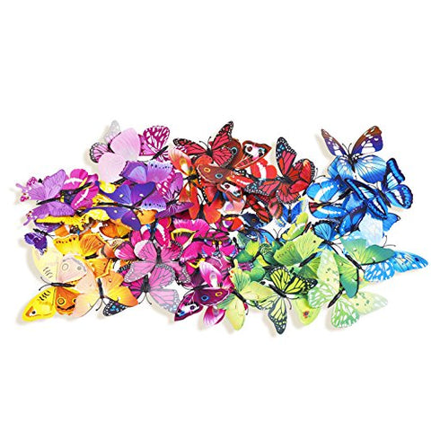 72 Pieces Colorful 3D Butterfly Wall Stickers