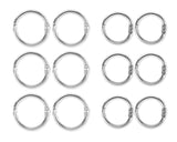 100 Peces 2cm and 2.5cm Metal Binder Rings
