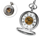 Retro Dial Hand Wind Mechanical Pocket Watch with Chain