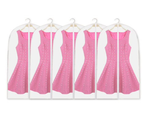 5 Pieces 100 cm x 60 cm Dustproof Clothes Covers Washable Suit Covers