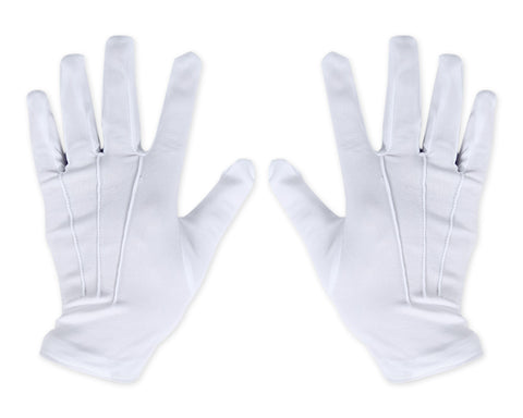 White Cotton Gloves with Snap Closure 1 Pairs Parade Gloves for Polices