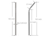 Reusable Stainless Steel Drinking Straws with 2 Cleaning Brushes