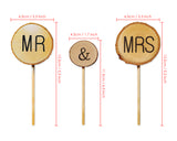 Wedding Cake Topper 3 Pieces Mr &amp; Mrs Cake Decoration for Wedding Cakes