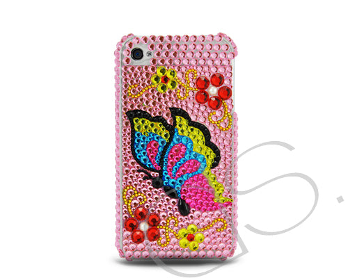 Decora Series iPhone 4 and 4S Crystal Case - Pink Butterfly