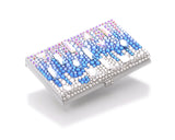 Symphony Bling Swarovski Crystal Business Card Case - Blue