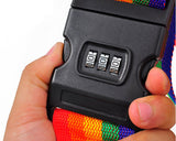 2 Pcs Security Rainbow Luggage Straps with Password Lock