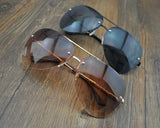 Fashion Metal Frame Classic Sunglasses UV400 Mirrored Aviator - Gray