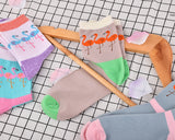 5 Pairs Flamingo Pattern Women Cotton Socks