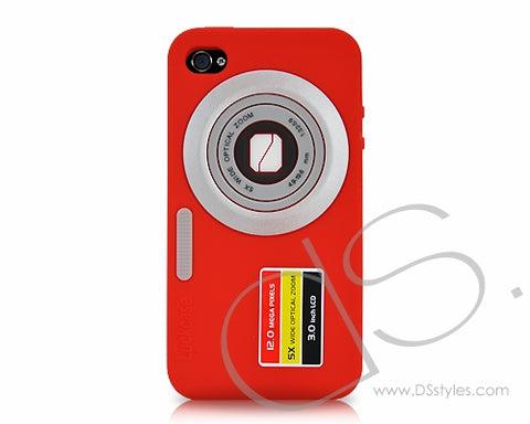 Camera Series iPhone 4 Silicone Case - Red