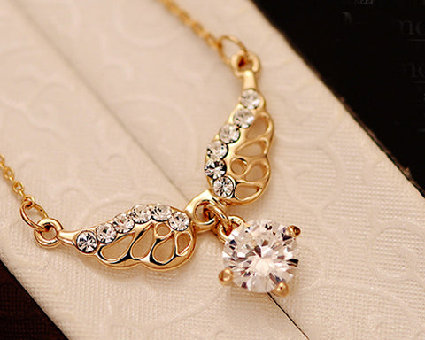 Angle Wing Crystal Necklace