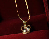 Elegant Princess Of Crown Crystal Necklace - Gold