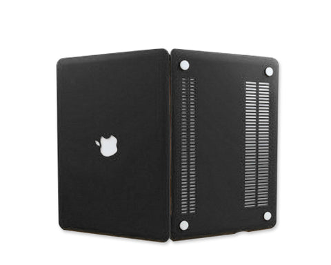 Matt Series 12" MacBook Hollow-out Logo Hard Case - Black
