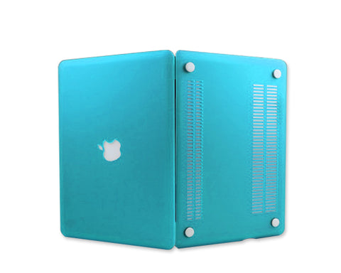 Matt Series 12" MacBook Hollow-out Logo Hard Case - Ice Blue