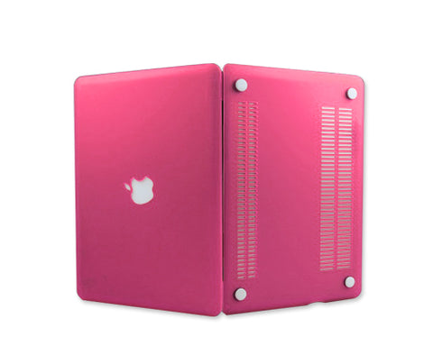 Matt Series 12" MacBook Hollow-out Logo Hard Case - Magenta