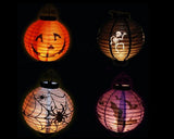 4 Pcs 8" Halloween Party Decoration Round Paper Lantern with LED