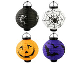 4 Pcs 8" Halloween Party Decoration Round Paper Lantern with LED