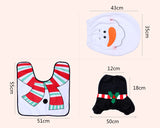 Toilet Seat Cover and Rug Set for Christmas Decoration