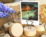 2" Paper Photo Clip Memo Card Wood Base Holder Table Decor - Gift