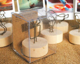 2" Paper Photo Clip Memo Card Wood Base Holder Table Decor - Gift