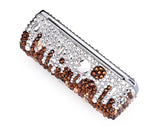 Medley Swarovski Crystal Lipstick Case With Mirror - Brown