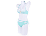 Shell Design Bra Halter Bikini Set - Green