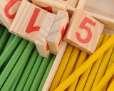 76 Pcs Wooden Counting Sticks and Tiles Preschool Educational Toy Set