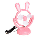 180 Degree Rotation Rechargeable Desktop USB Mini Cooling Fan - Pink